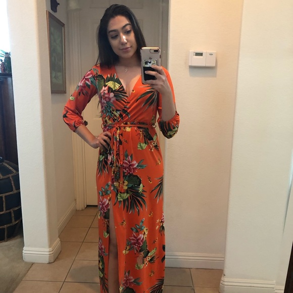 Tropical Print Dress - Picture 2 of 5